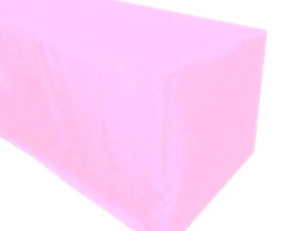 Fashion Tablecloth Market 6' Ft. Fitted Polyester Tablecloth Trade Show Booth Party Table Cover Light Pink"