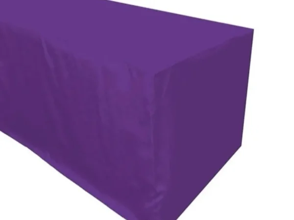 Hot Tablecloth Market 6' Ft. Fitted Polyester Tablecloth Wedding Banquet Event Table Cover Purple"