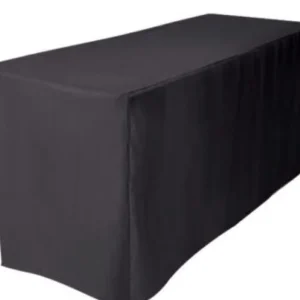 New Tablecloth Market 4' Ft. Fitted Polyester Table Cover Wedding Banquet Event Tablecloth Black"