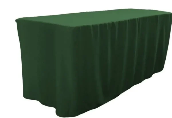 Discount Tablecloth Market 4' Ft. Fitted Polyester Table Cover Trade Show Booth Dj Tablecloth Hunter Green"