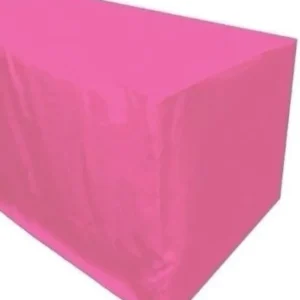 Hot Tablecloth Market 4' Ft. Fitted Polyester Tablecloth Trade Show Booth Party Table Cover Pink"