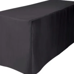 Sale Tablecloth Market 8' Ft. Fitted Polyester Table Cover Wedding Banquet Event Tablecloth Black"