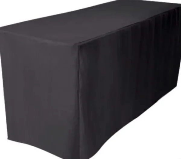 Sale Tablecloth Market 8' Ft. Fitted Polyester Table Cover Wedding Banquet Event Tablecloth Black"