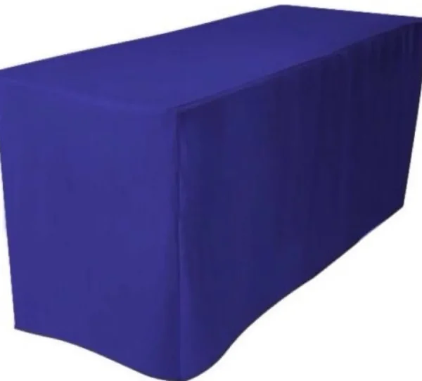 Sale Tablecloth Market 8' Ft. Fitted Polyester Tablecloth Trade Show Booth Dj Table Cover Royal Blue"