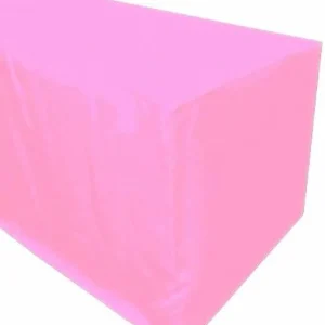 Best Tablecloth Market 6' Ft. Fitted Polyester Tablecloth Trade Show Booth Banquet Table Cover Pink"