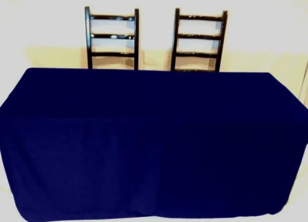 Best Tablecloth Market 4' Ft Fitted Polyester Tablecloth Slit Back Tablecover Trade Show Booth 18 Color"