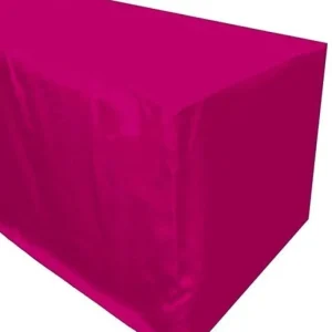 Online Tablecloth Market 6' Ft. Fitted Polyester Tablecloth Wedding Banquet Event Table Cover - Hot Pink