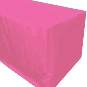 Hot Tablecloth Market 4' Ft. Fitted Polyester Tablecloth Trade Show Booth Party Table Cover Pink"