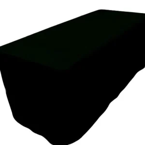 New Tablecloth Market 4' Ft. Fitted Polyester Table Cover Wedding Banquet Event Tablecloth Black