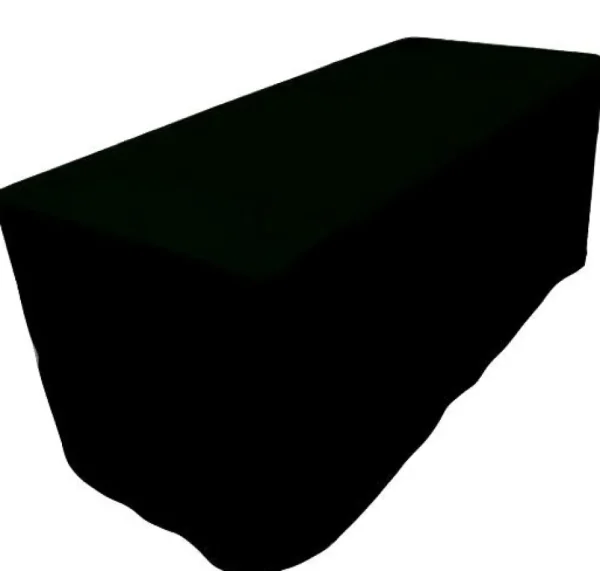 New Tablecloth Market 4' Ft. Fitted Polyester Table Cover Wedding Banquet Event Tablecloth Black"