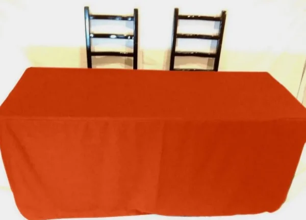 Best Tablecloth Market 4' Ft Fitted Polyester Tablecloth Slit Back Tablecover Trade Show Booth 18 Color"