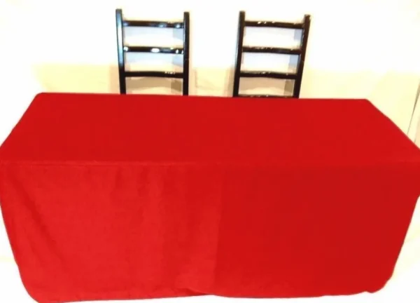 Hot Tablecloth Market 8' Ft Fitted Polyester Tablecloth Slit Back Tablecover Trade Show Booth 18 Color"