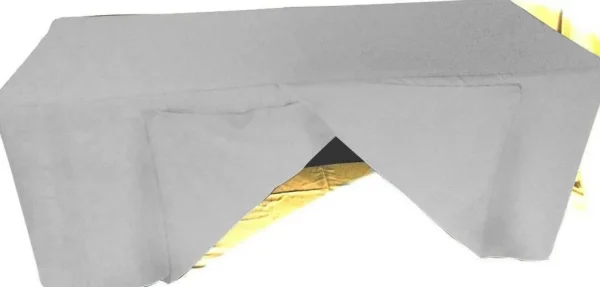 Online Tablecloth Market 6' Ft. Fitted Slit Open Back Polyester Tablecloth Trade Show Table Cover Grey"