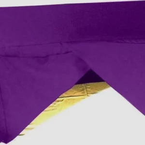 Online Tablecloth Market 4' Ft. Fitted Slit Open Back Polyester Tablecloth Trade Show Table Cover Purple