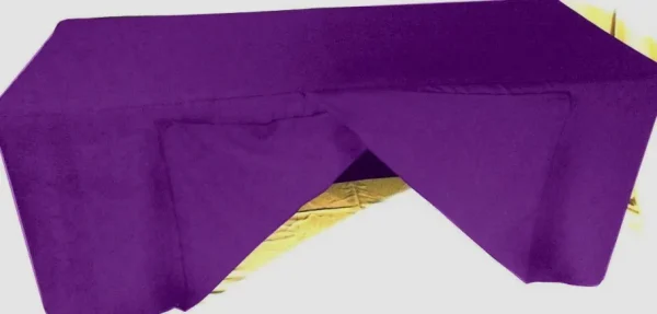 Online Tablecloth Market 4' Ft. Fitted Slit Open Back Polyester Tablecloth Trade Show Table Cover Purple"