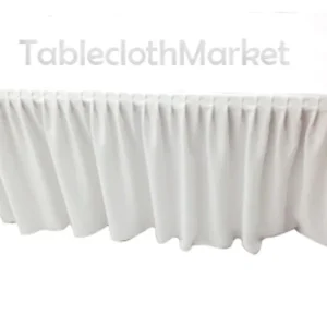 Sale Tablecloth Market 6' Ft. Fitted Table Skirt Cover W/ Top Topper Single Pleated Trade Show Dj White