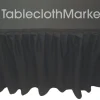 Best Tablecloth Market 6' Ft. Fitted Table Skirting Cover W/ Top Topper Single Pleated Trade Show Black"