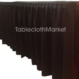 Fashion Tablecloth Market 8' Ft. Fitted Table Skirting Cover W/ Top Topper Single Pleated Trade Show Black"