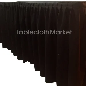 Fashion Tablecloth Market 5' Ft. Fitted Table Skirting Cover W/ Top Topper Single Pleated Trade Show Black