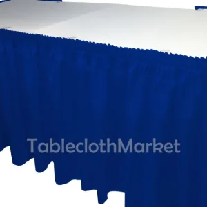 New Tablecloth Market 14' Ft Royal Blue Polyester Pleated Table Skirt Skirting Show Catering Dj"