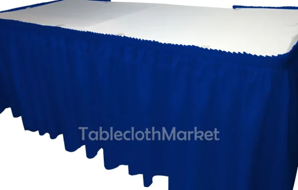 New Tablecloth Market 14' Ft Royal Blue Polyester Pleated Table Skirt Skirting Show Catering Dj"