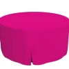 Hot Tablecloth Market 48 Inch Round Polyester Foldable Table Cover Tablecloth Trade Show 18 Color"