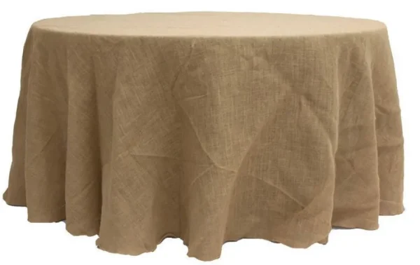 Outlet Tablecloth Market 12 Pack 90" ROUND Natural BURLAP TABLECLOTH Table Cover Wedding Party Catering"