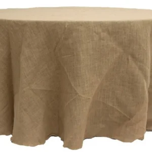 Hot Tablecloth Market 12 Pack 120" Round Natural Burlap Tablecloth Table Cover Wedding Party Catering"