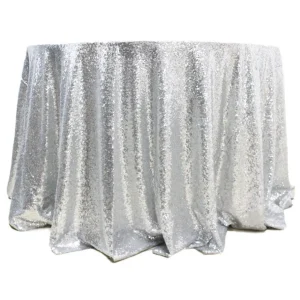 Sale Tablecloth Market 5 pack 120" Round Sequin Sparkly Design Shiny Tablecloth Table Cover 4 COLORS"