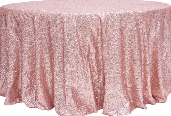 Sale Tablecloth Market 5 pack 120" Round Sequin Sparkly Design Shiny Tablecloth Table Cover 4 COLORS"