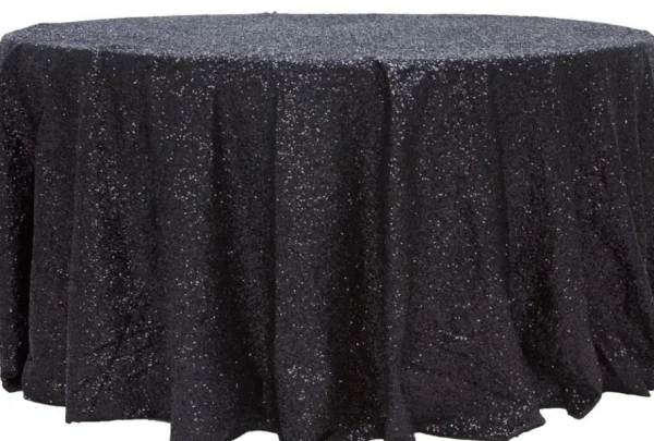 Sale Tablecloth Market 5 pack 120" Round Sequin Sparkly Design Shiny Tablecloth Table Cover 4 COLORS"