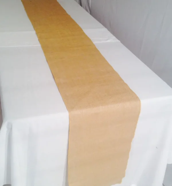 Discount Tablecloth Market 10 Pack Burlap Table Runner 14" X 108 " 100% Jute Burlap Table Decor Wedding"