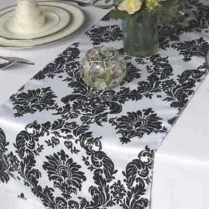 Hot Tablecloth Market 40 Pack Flocked Taffeta Damask 12