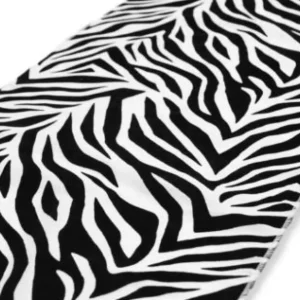 Fashion Tablecloth Market 15 Pack Zebra Flocked Taffeta 12" X 108" Top Table Runner Black White Wedding"