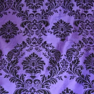 Best Tablecloth Market Purple Black Flocking Damask Taffeta Velvet Fabric 58" Decor 3d"