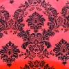 Clearance Tablecloth Market Red And Black Flocking Damask Taffeta Velvet Fabric 58" Decor 3d"