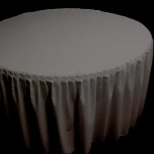 Outlet Tablecloth Market 60" Round Pleated Table Cover Skirt Polyester W/ Top Topper Tablecloth 18 Color"