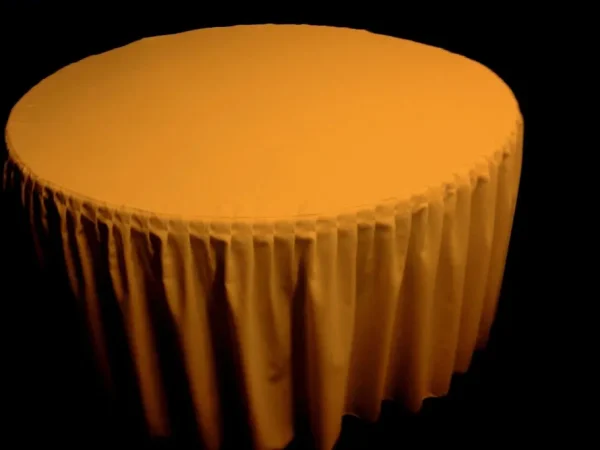 Outlet Tablecloth Market 72" Round Pleated Table Cover Skirt Polyester w/ Top Topper tablecloth 18 COLOR"