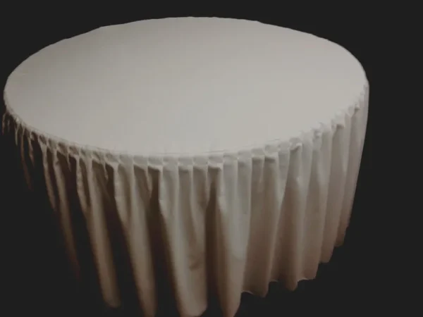 Outlet Tablecloth Market 60" Round Pleated Table Cover Skirt Polyester W/ Top Topper Tablecloth 18 Color"