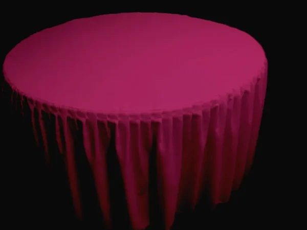 Outlet Tablecloth Market 72" Round Pleated Table Cover Skirt Polyester w/ Top Topper tablecloth 18 COLOR"