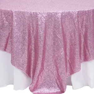 Online Tablecloth Market Sequin Overlay 54" × 54" Sparkly Shiny Tablecloth Design 4 Colors Wedding Party"