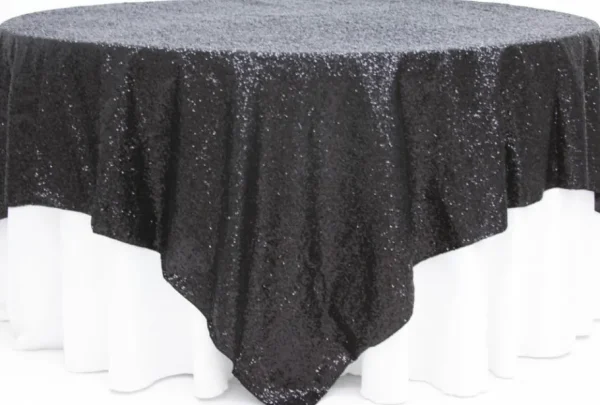 Discount Tablecloth Market Sequin Overlay 60" × 60" Sparkly Shiny Tablecloth Design 4 COLORS WEDDING Party