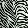 New Tablecloth Market 60" White Black Flocking Zebra Taffeta Fabric 3 Ft Flocked Animal Print Fabric"