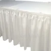 Clearance Tablecloth Market 14' White Polyester Pleated Table Skirt Skirting Wedding Trade Show Booth"