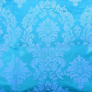 Fashion Tablecloth Market 25 Yards Aqua Blue Grey Flocking Damask Taffeta Velvet Fabric 58" Flocked Decor"