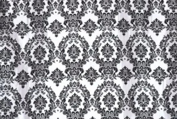 Hot Tablecloth Market 5 yards Black White Flocking Damask Taffeta Velvet 15f Fabric 58" Flocked Decor"