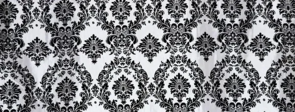 Discount Tablecloth Market 10 Yards Black White Flocking Damask Taffeta Velvet Fabric 58" Flocked Decor"