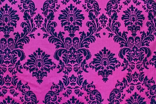 Outlet Tablecloth Market 10 Yards Fuchsia Black Flocking Damask Taffeta Velvet Fabric 58" Flocked Decor"