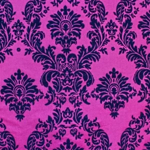 Best Tablecloth Market 15 Yards Fuchsia Black Flocking Damask Taffeta Velvet Fabric 58" Flocked Decor"