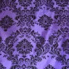 Discount Tablecloth Market 10 Yards Purple Black Flocking Damask Taffeta Velvet Fabric 58" Flocked Decor"